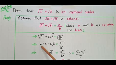 Prove that root2+root3 is irrational-Real numbers-Class10 - YouTube