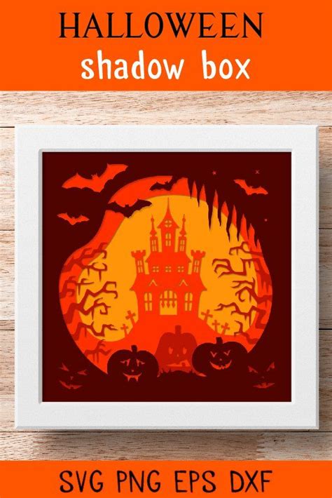 Halloween shadow box svg, 3d Papercut, Halloween layered svg ...