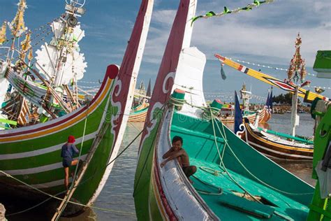 Traditional Wooden Fishing Boats on Bali Island Editorial Stock Image ...