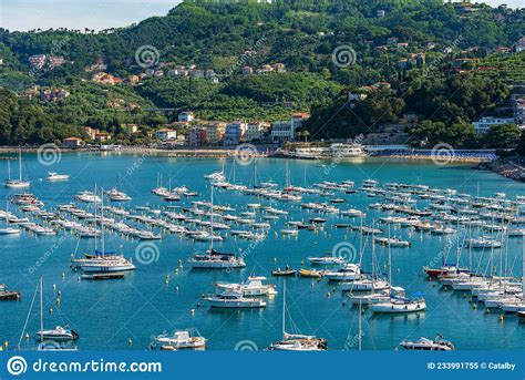 Port and Beaches of the Small Lerici Village - Gulf of La Spezia Italy Stock Image - Image of ...
