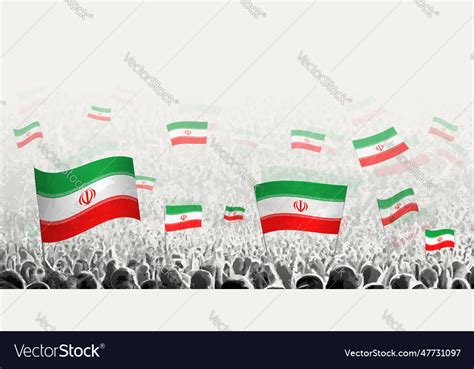 Abstract crowd with flag of iran peoples protest Vector Image