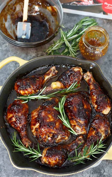 Fig and Rosemary Glazed Skillet Chicken - Cast Iron Skillet Chicken