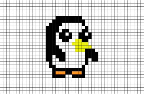 Pixel Art Pingouin Facile - Survivalweekend