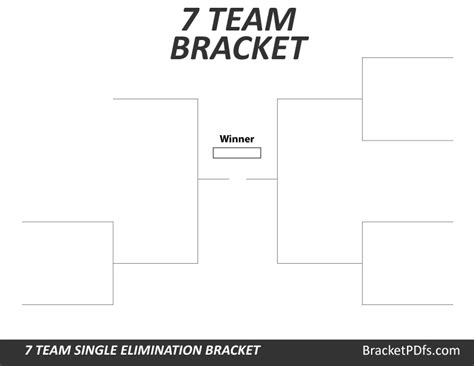 7 Team Bracket Single Elimination - Printable Bracket in 14 different ...