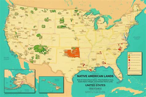 [OC] A more retro map of Native American reservations and lands [5120x3413] : MapPorn