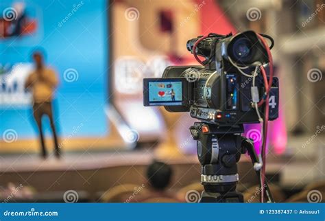 Camera Digital Video Journalist Broadcasting Stock Image - Image of ...