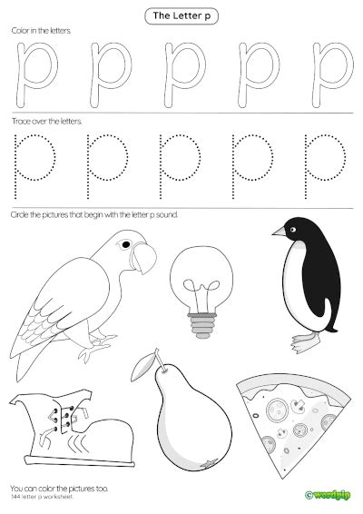 Letter p Worksheets