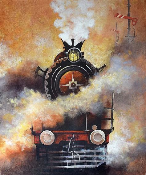 Nostalgic paintings of steam trains