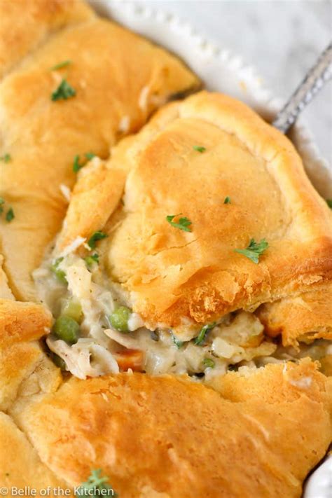 Chicken Pot Pie with Crescent Roll Crust - Belle of the Kitchen