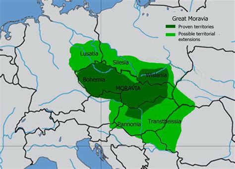 Great Moravia (833 - 907) | Moravia, Historical maps, Cartography map