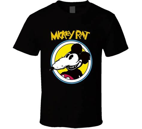 Mickey Rat Funny Cartoon Retro Men's Black T Shirt 100% Cotton Short Sleeve NEW-in T-Shirts from ...