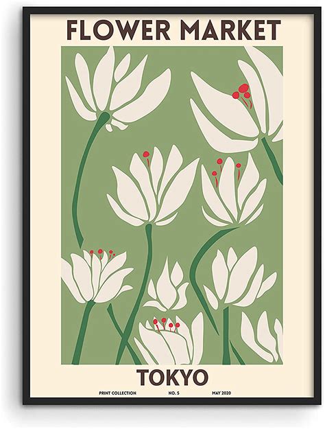 Haus and Hues Flower Market Poster Botanical Decor - Flower Wall Art, Flower Poster Vintage ...