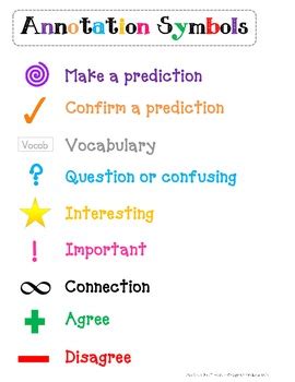 Annotation Symbols by kelly morrow | Teachers Pay Teachers