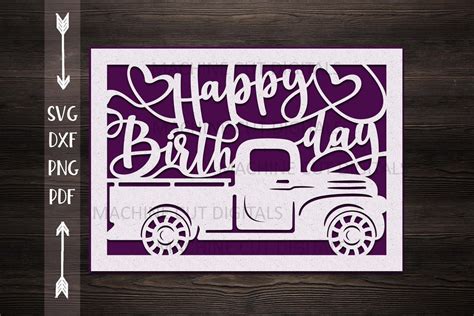 Svg Template Cricut Happy Birthday Card Svg Free