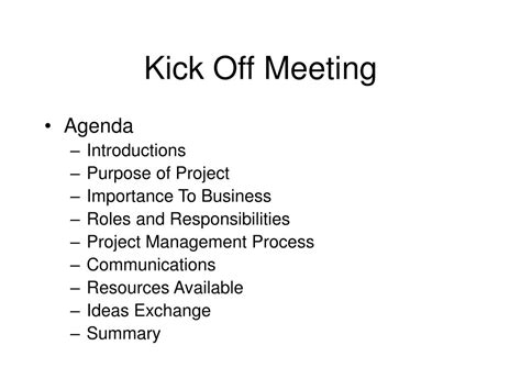 PPT - Kick Off Meeting PowerPoint Presentation, free download - ID:5068359