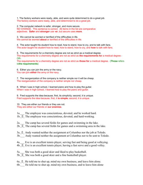 Sentence Structure Exercises With Answers Pdf - Sentenceworksheets.com