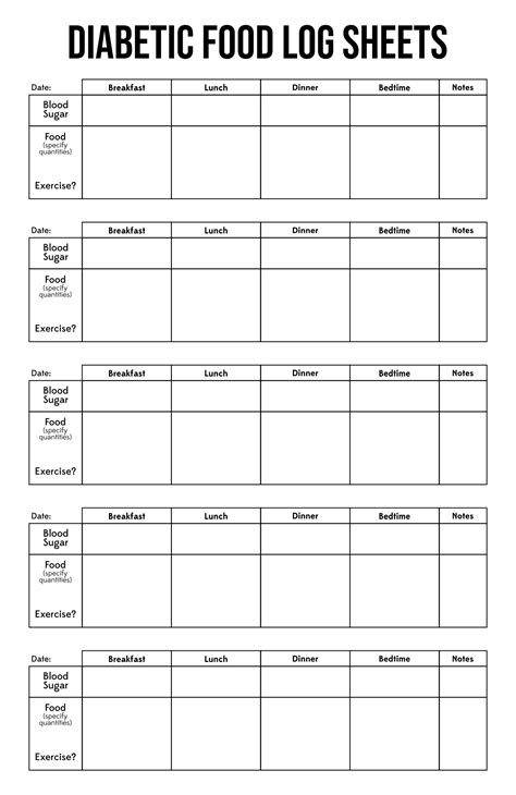 7 Best Images of Free Printable Diabetic Food Journal - Free Printable Daily Food Log, Printable ...