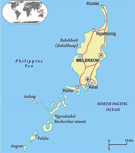 Mapa de Palau - datos interesantes e información sobre el país