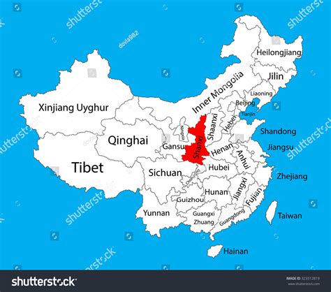 Shaanxi Province Map China Vector Map 库存矢量图（免版税）323312819 | Shutterstock