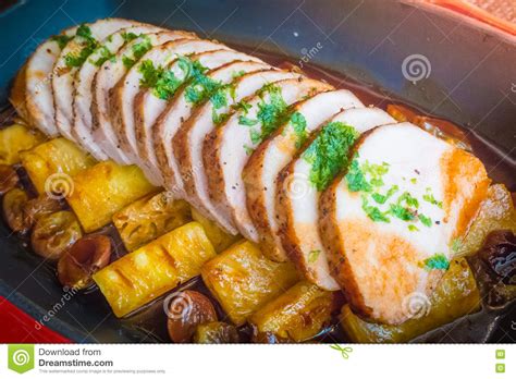 Hawaiian Kurobuta Pork Chop , Baked Pineapple . Stock Image - Image of snack, dinner: 77676999