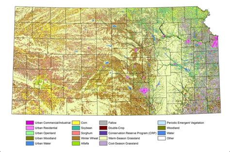 The 2015 Kansas Land Cover Patterns-Level III map developed using the ...