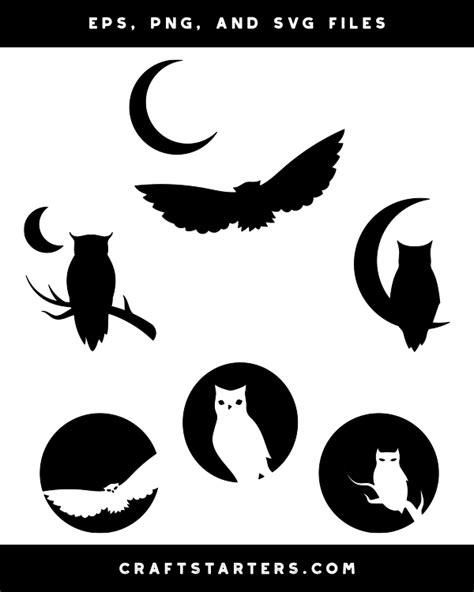 Owl And Moon Silhouette Clip Art