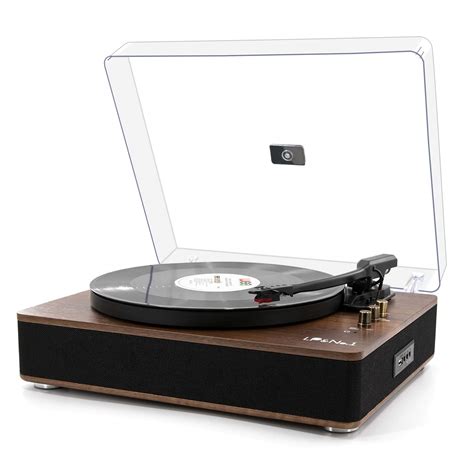 LP&No.1 Bluetooth Record Player with Stereo Speakers, 3-Speed Belt ...