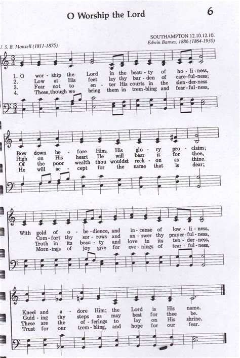 O Worship the Lord (Hymn (SATB) | Worship the lord, Hymn music, Hymns lyrics