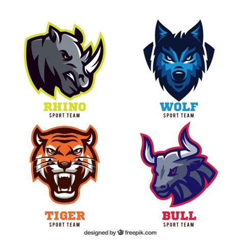 Premium Vector | Animal badges for sport teams