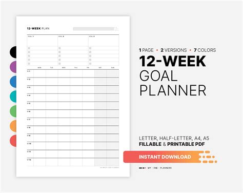 12 Week Plan Template