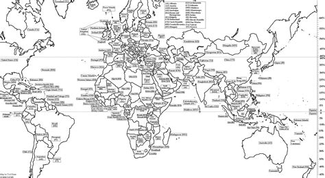 World Outline Map With Country Names