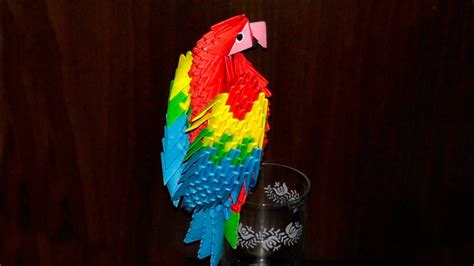 3D origami macaw parrot tutorial (instruction) - YouTube