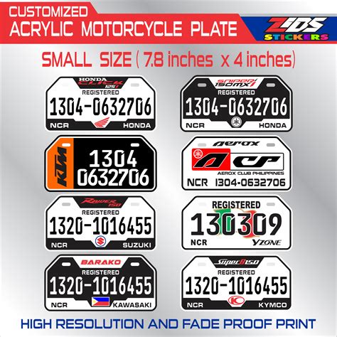 Printable For Registration Plate Motorcycle Template - Printable Templates Free