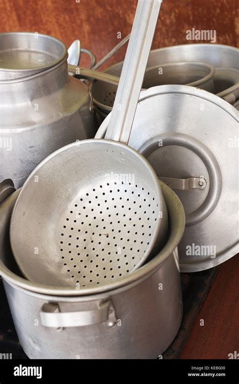 Aluminum kitchen utensils Stock Photo - Alamy