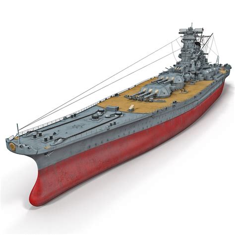 3d japanese battleship yamato model 3ds Max, Chinese Boat, Yamato Battleship, Uss America, Royal ...