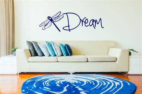 Dragonfly wall decal, dream wall decal, dragonfly wall art, dragon fly gift, dragonfly decal