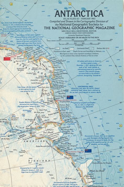 1963 National Geographic Antarctica Map Atlas Plate 65 - Etsy