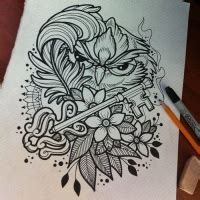 Owl feather tattoo - Tattooimages.biz