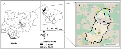 Study area map in Plateau State, Nigeria. A: Nigeria map with inset ...