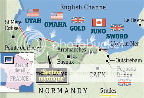 D-DAY OPERATION OVERLORD Map.The Allied Expeditionary Force Landed On ...