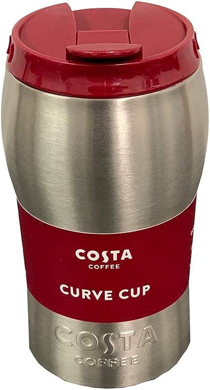Costa Steel Travel Mug Curve Silver Double Wall 450ml: Amazon.co.uk: Kitchen & Home