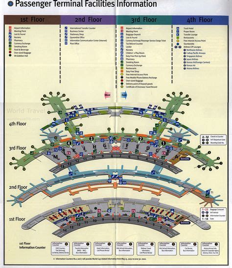 Seoul iia Incheon international airport Guide Map 2001 _2, South Korea, airport brochure | Szöul ...