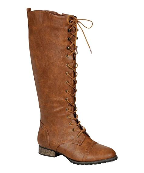 Love this Breckelle's Tan Outlaw Lace-Up Boot by Breckelle's on #zulily! #zulilyfinds High Heel ...