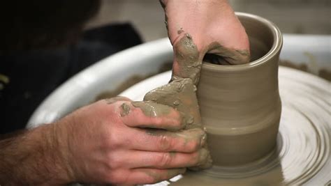 Pottery Class Workshop. Clay Shaping On Potter's Wheel. Stock Footage Video 4428221 - Shutterstock