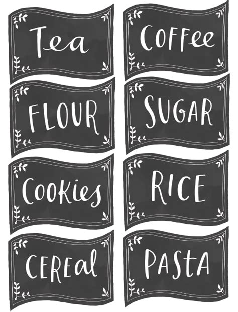 Kitchen, Spice Jar & Pantry Organizing Labels | Free printable labels ...