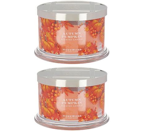 HomeWorx by Harry Slatkin Set of 2 Autumn Pumpkin 4-Wick Candles - QVC.com | Pumpkin scent ...