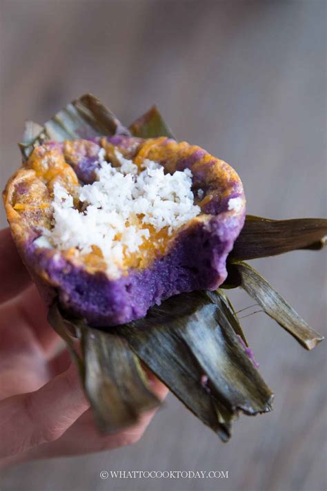 How To Make Bibingka Galapong / Filipino Baked Rice Cake (Ube Flavor)