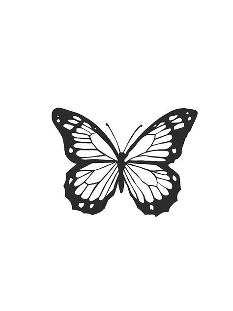 "Black Monarch butterfly outline" Canvas Print for Sale by savannahgibson | Redbubble