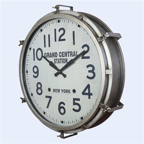 Large Industrial Metal Wall Clock - Grand Central Station - 26 ...