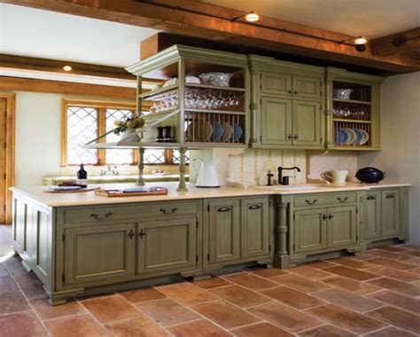 20+30+ Distressed Sage Green Kitchen Cabinets